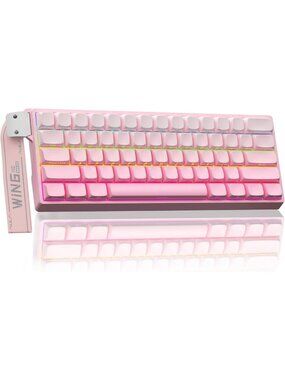 60% Mechanical Gaming Keyboard - Hot Swappable, RGB, Compact Design, Pink
